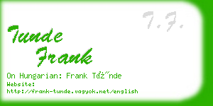 tunde frank business card